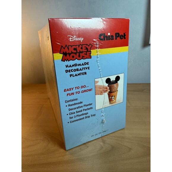 Disney Chia Pet Mickey Mouse Decorative Pottery Planter Sealed - Picture 5 of 7
